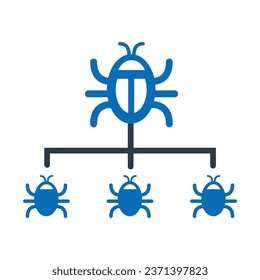 Spam Management Flat Blue Icon Isolate On White Background Vector Illustration | Seo Icons