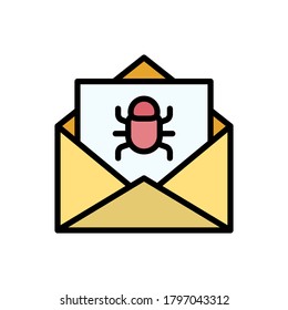 Icono de mensaje de correo basura. Color simple con elementos de vector de contorno de iconos de hacks para ui y ux, sitio web o aplicación móvil