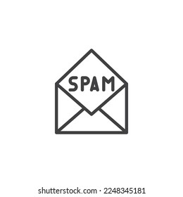 Spam message line icon. linear style sign for mobile concept and web design. Email spam outline vector icon. Symbol, logo illustration. Vector graphics