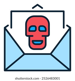 Spam Message with Virus vector concept colored icon or design element