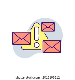 Spam Messages RBG Color Icon. Phishing And Spam. Thin Line Vector Illustration.