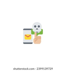 mensajes de spam y asesinato icono de estilo plano e ilustración - vector