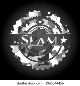 Spam on grey camo texture