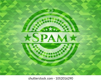 Spam realistic green mosaic emblem