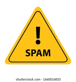 spam sign on white background
