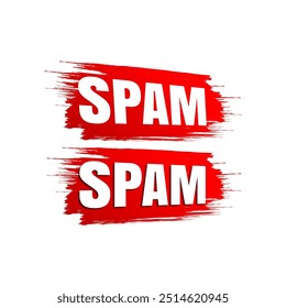 texto de sinal de spam definir plano de fundo de design de vetor