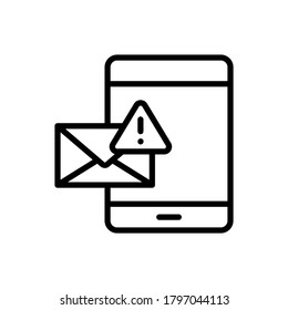 Spam Smartphone-Message-Symbol. Einfache Linie, Umrisslinien, Vektorelemente von Hacks Icons für i und ux, Website oder mobile Anwendungen