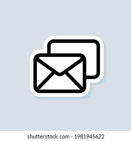 Spam sticker. Newsletter logo. Envelope. Email and messaging icons. Email marketing campaign. Vector on isolated background. EPS 10.