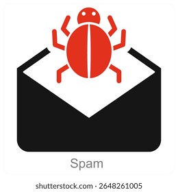 Diseño de concepto de icono de Vector de spam