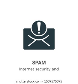 Spam vector icon on white background. Flat vector spam icon symbol sign from modern internet security and networking collection for mobile concept and web apps design.