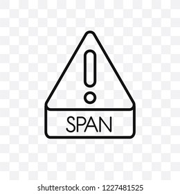 Spam vector linear icon isolated on transparent background, Spam transparency concept can be used for web and mobile