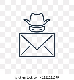 Spam vector outline icon isolated on transparent background, high quality linear Spam transparency concept can be used web and mobile