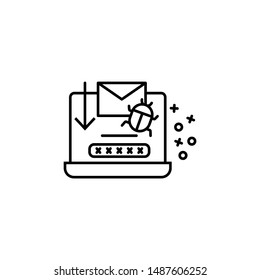 Spam virus emails message icon. Element of cyber security icon