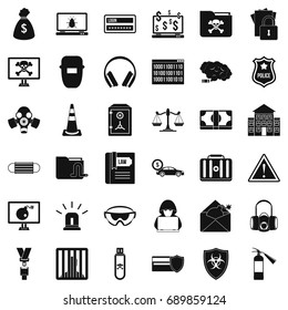 Spam virus icons set. Simple style of 36 spam virus vector icons for web isolated on white background