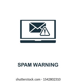 Spam Warning icon vector illustration. Creative sign from gdpr icons collection. Filled flat Spam Warning icon for computer and mobile. Symbol, logo vector graphics.