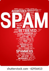 Ilustración de nube de palabras spam. Colección de etiquetas gráficas