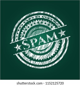 Spam written with chalkboard texture