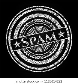 Spam written on a chalkboard