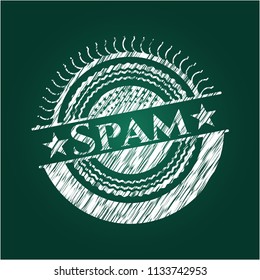 Spam written on a chalkboard
