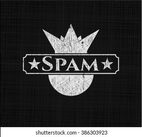 Spam written on a chalkboard