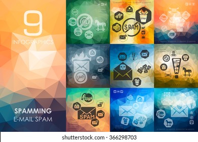 spamming infographic with unfocused background