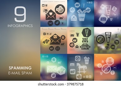 spamming infographic with unfocused background