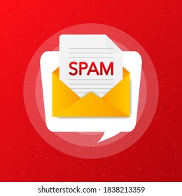 Spamming Mailbox Concept. Email Box Hacking, Spam Warning.