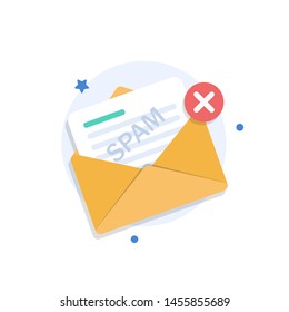 Spamming mailbox concept,spam warning,Vector Illustration