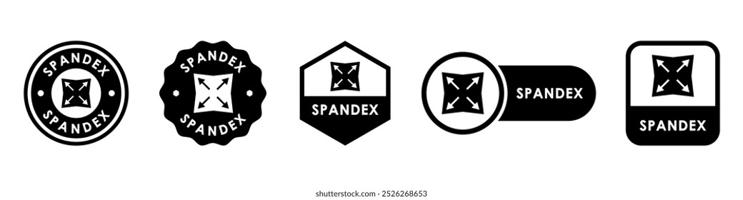 Spandex - iconos vectoriales para el etiquetado de materiales y ropa.