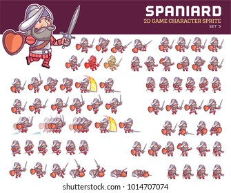 Spanier Soldier Cartoon Game-Charakter Sprite