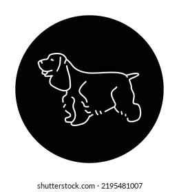Spaniel color line icon. Dog breed. Pictogram for web page, mobile app, promo.