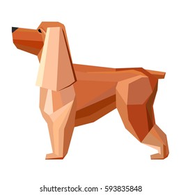 Spaniel dog isolated on white. Silhouette. Icon. Sign. Vector Illustration