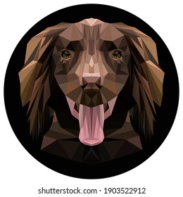 spaniel dog. pet. low poly. vector flat illustration