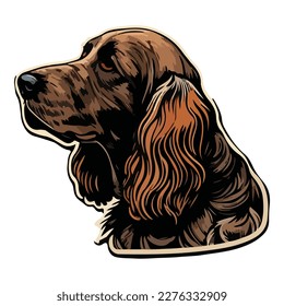 Spaniel Flat Icon Isolated On White Background
