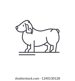 Spaniel line icon concept. Spaniel vector linear illustration, symbol, sign