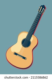 Spanish acoustic guitar with popart style

