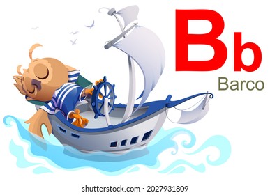 Alfabeto Español Abc Letra B Barco: Vector De Stock (libre De Regalías ...