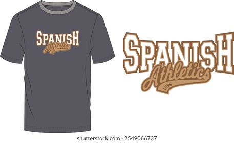 Spanish Athletics t-shirt design vector