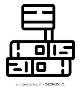 vector de contorno de icono de pila de libro español. Habilidad lineal. Sesión de Espanol