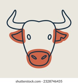 Spanish bull buffalo isolated icon. Animal head vector. Agriculture sign. Graph symbol for your web site design, logo, app, UI. EPS10.