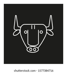 spanish bull head icon vector