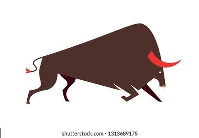 Spanish bull vector flat illustration modern style