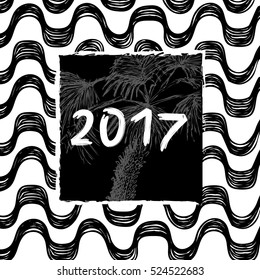 Spanish Calendar 2017. Brazilian Ipanema pattern. Vector pattern.