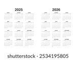 Spanish Calendar for 2025-2026. Scheduler, agenda or diary template. Week starts on Monday.