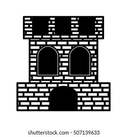 Spanish castle shield isolated icon vector illustration design