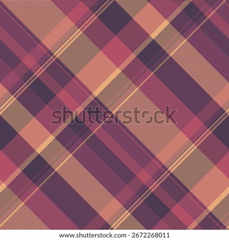 Spanish check seamless background, stitched plaid texture tartan. Product pattern textile vector fabric in pink and pastel colors palette.