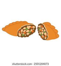 Spanish Chicken Empanadas pastry illustration