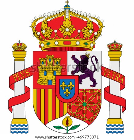 Spanish coat of arms - vector illustration.