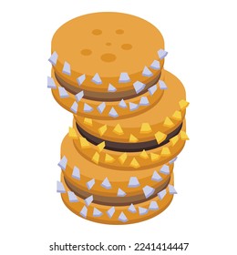 Spanish cookies icon isometric vector. Cuisine food. Dish meat