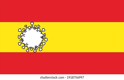 Spanish coronavirus flag wallpaper outline